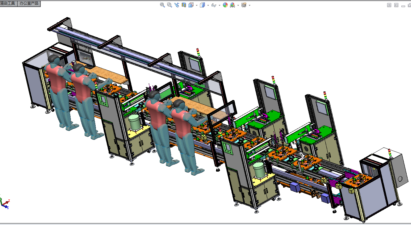 半自动组装线-迴流線(3D）
