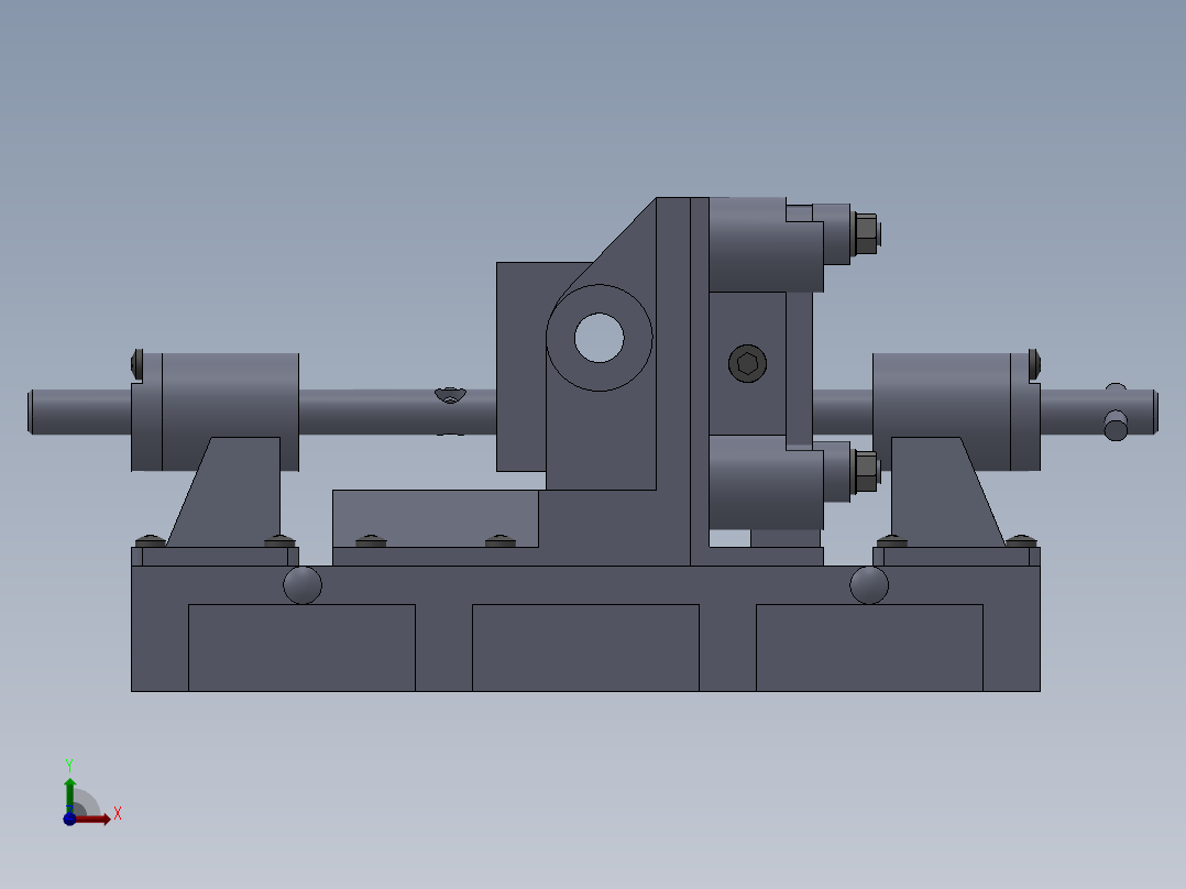 双支撑镗床夹具（带浮动镗杆）前视图