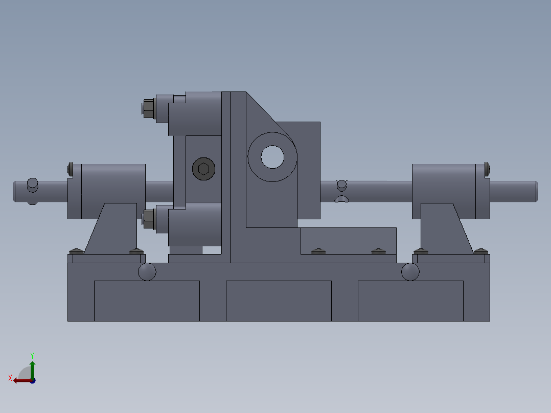 双支撑镗床夹具（带浮动镗杆）后视图