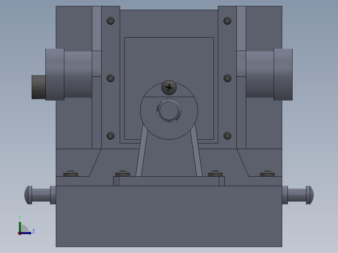 双支撑镗床夹具（带浮动镗杆）左视图