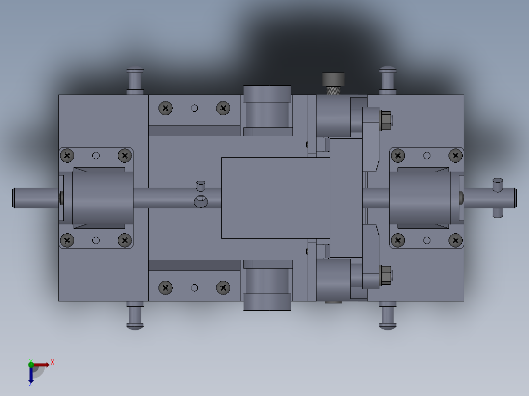 双支撑镗床夹具（带浮动镗杆）俯视图