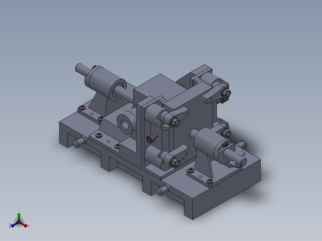 双支撑镗床夹具（带浮动镗杆）正等轴测图