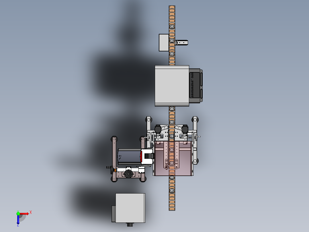 牛奶激光打码夹持自动化设备sw18可编辑俯视图
