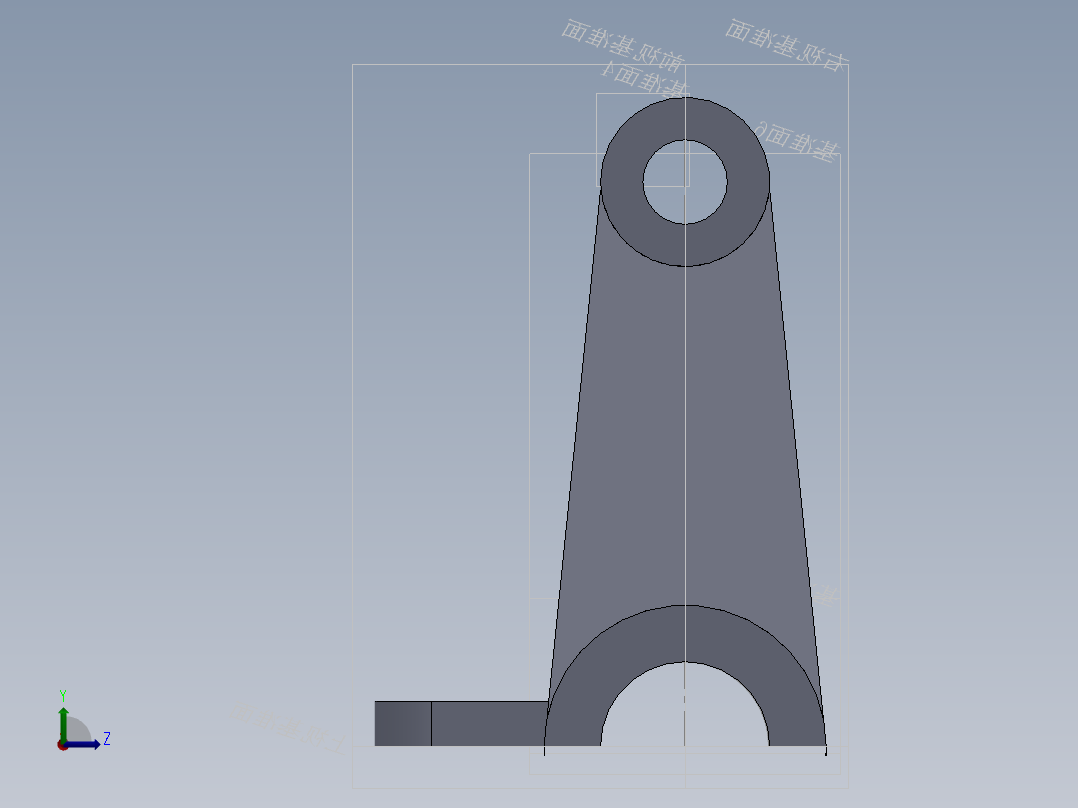 支架建模左视图