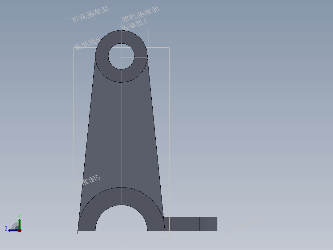 支架建模右视图
