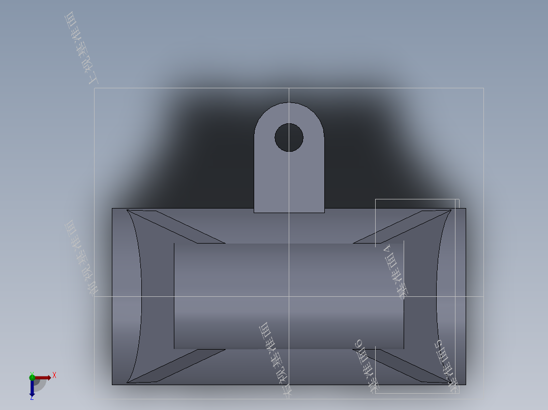 支架建模俯视图