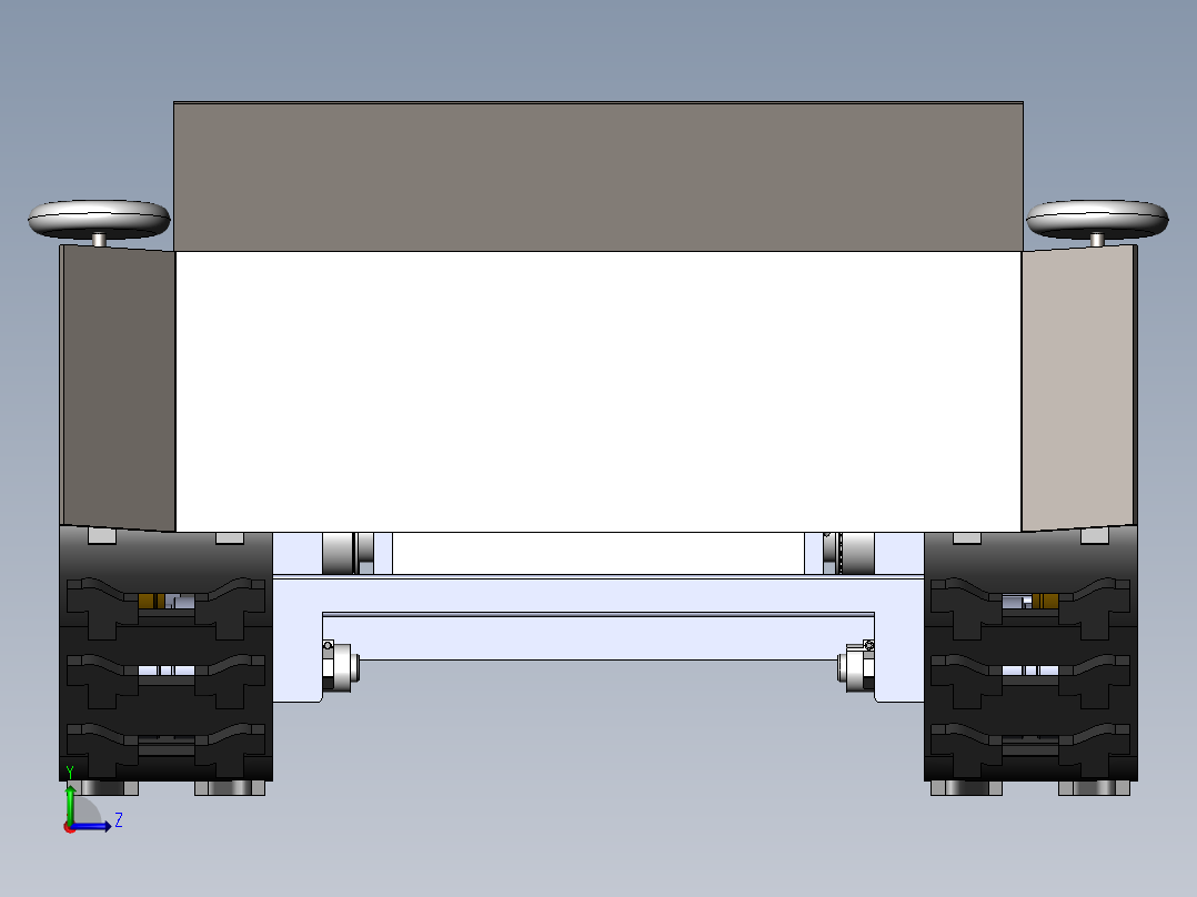 履带式清理车3d图纸 电动伸缩推板 履带式道路垃圾堆料小车3d模型左视图
