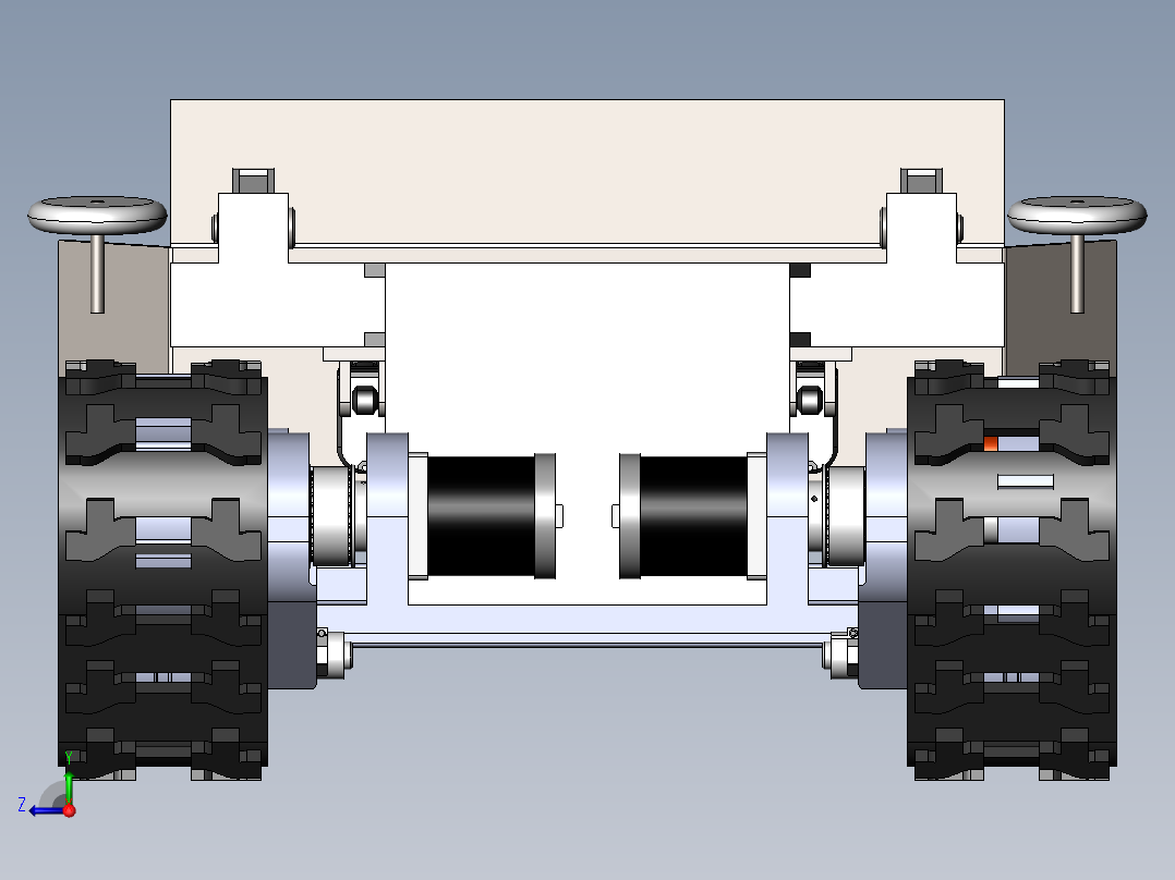 履带式清理车3d图纸 电动伸缩推板 履带式道路垃圾堆料小车3d模型右视图