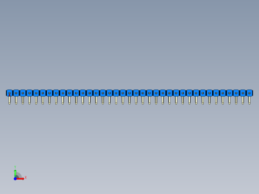 彩色公排针 100mil 2.54mm 系列-DS1022_blue_1x37p_100mil_TypeD_rev1.0前视缩略图