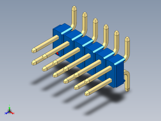 彩色公排针 100mil 2.54mm 系列-DS1022_blue_12p_100mil_TypeSMT_rev1.0