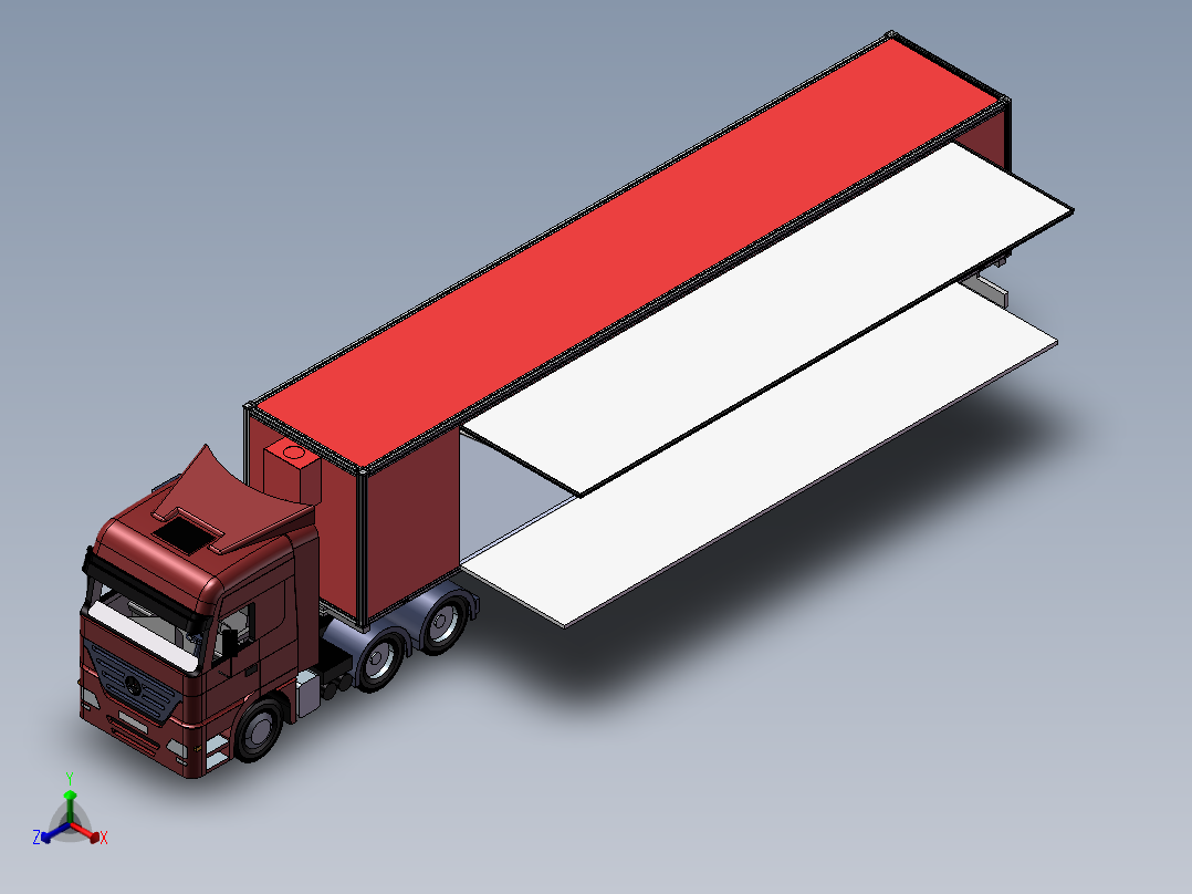 11.集装箱卡车 3d模型图纸正等轴测图