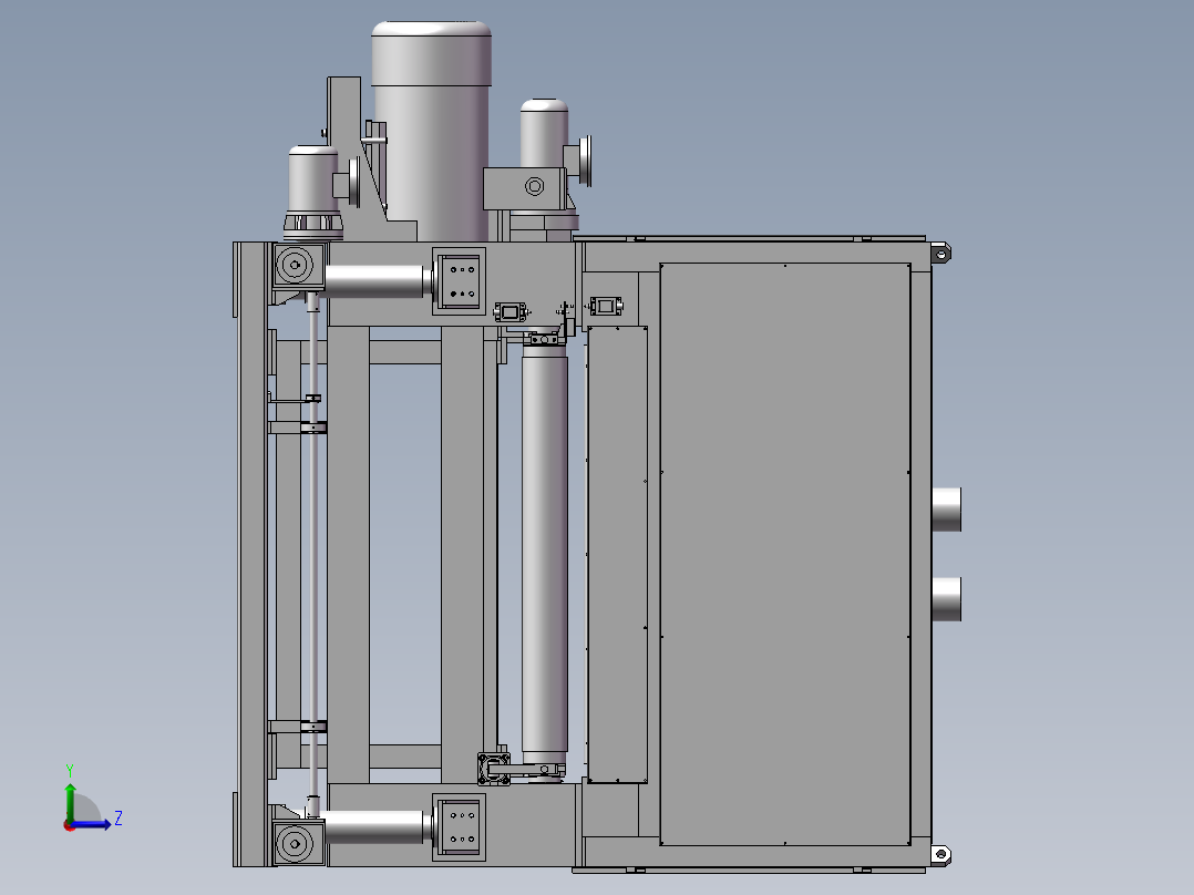双面砂光机 3D模型左视图