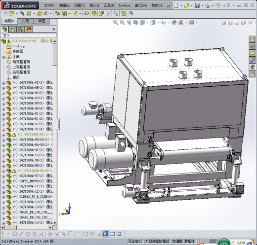 双面砂光机 3D模型缩略图