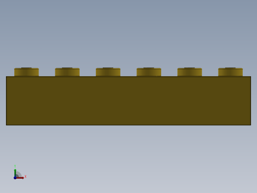 乐高套装 4421基本积木-4181143 - 2456 - 44237 Bright Yellow Brick 2 x 6.SLDPRT前视缩略图
