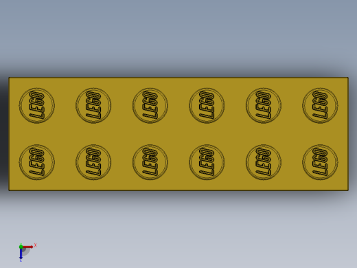 乐高套装 4421基本积木-4181143 - 2456 - 44237 Bright Yellow Brick 2 x 6.SLDPRT俯视缩略图