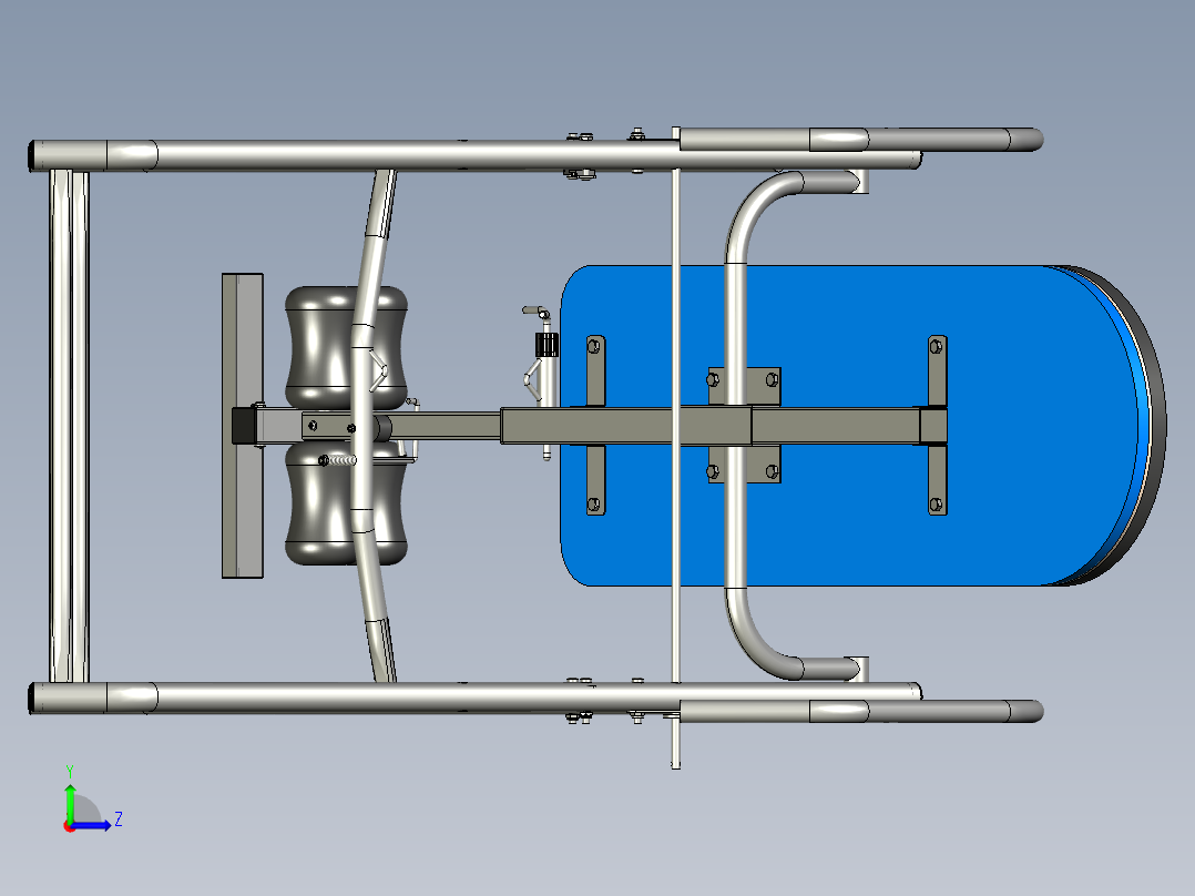 用于脊柱治疗练习的倒置台3D数模图纸 STP格式左视图
