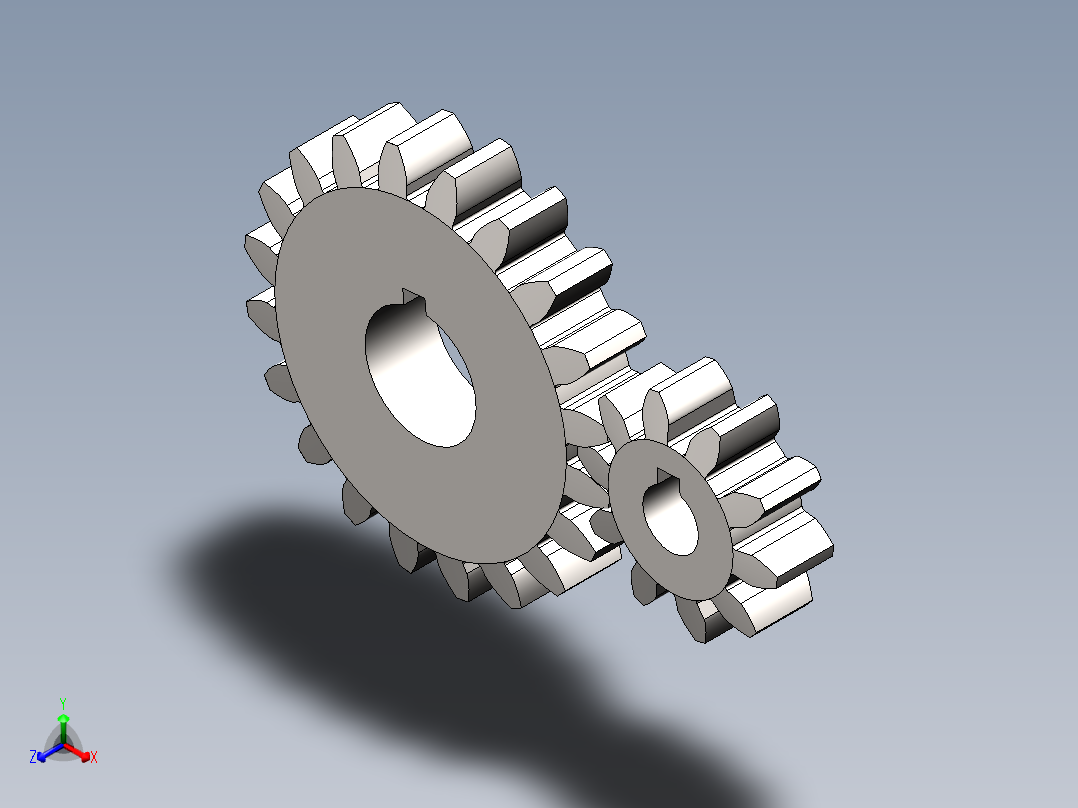 齿轮啮合 (118)正等轴测图