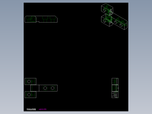 方型鉸鏈SQH(B)-2D多系列多零件图纸模型