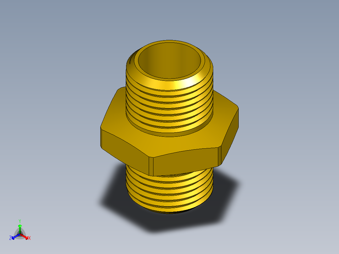 六角G1螺纹接头_ 2‘‘正等轴测图
