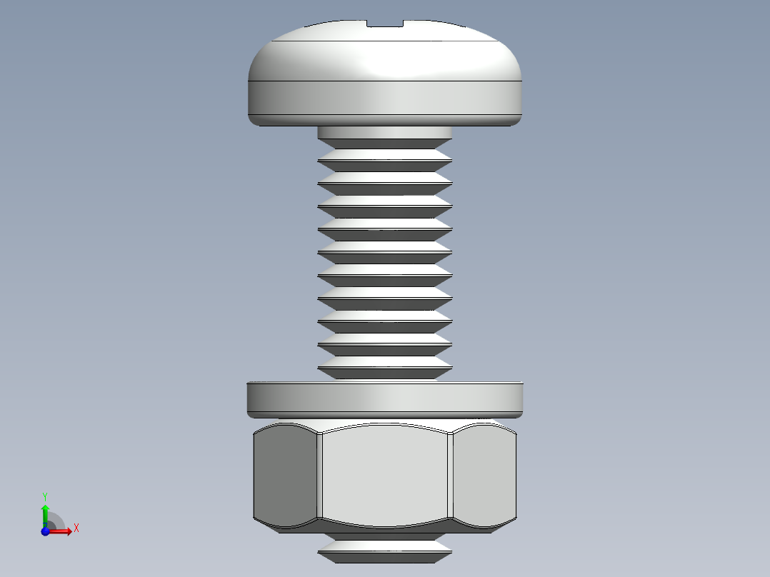 紧固件-M6-1.00 Round Head主视图