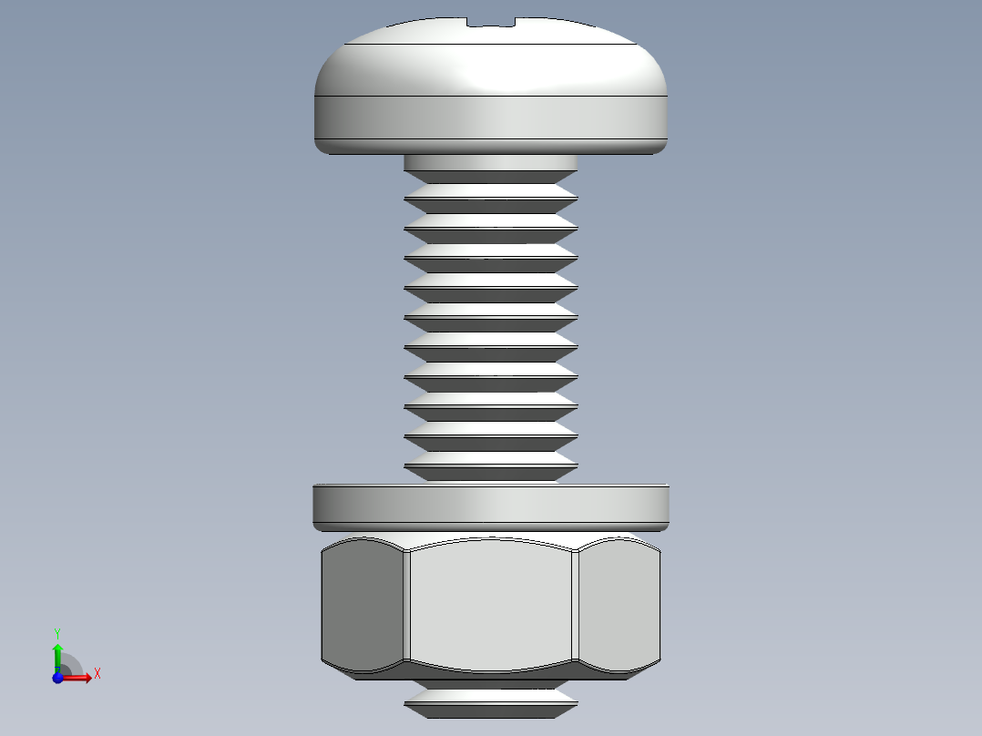 紧固件-M6-1.00 Round Head前视图