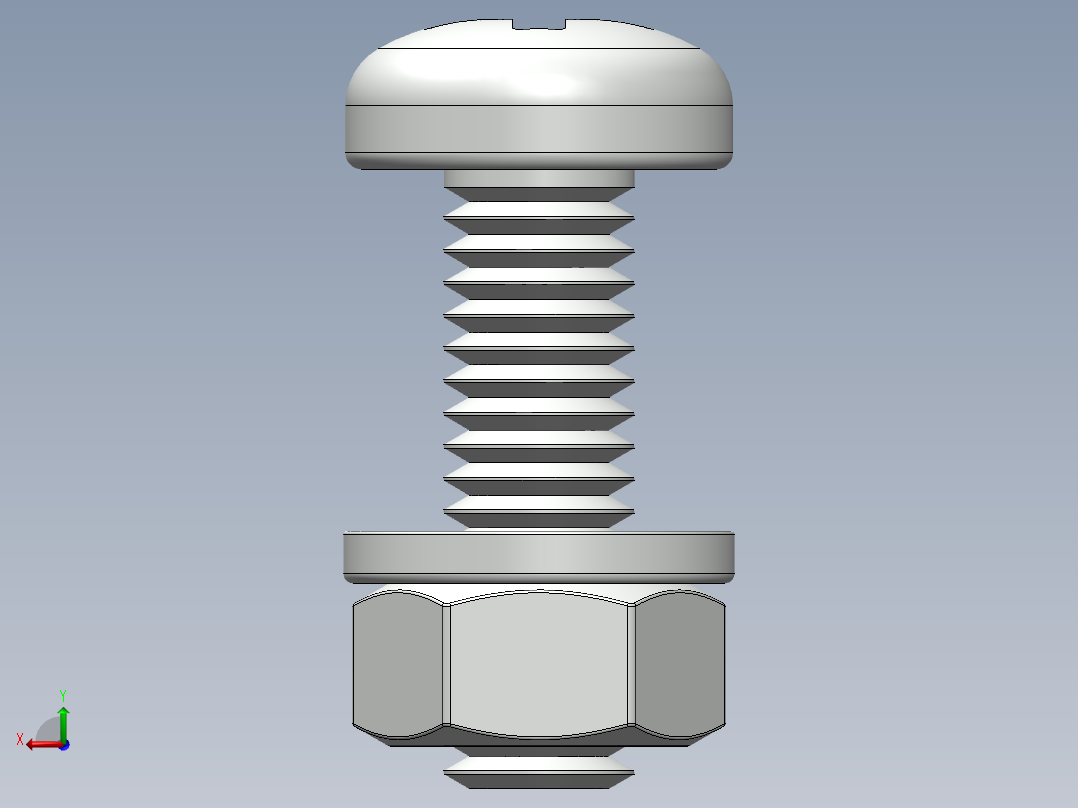 紧固件-M6-1.00 Round Head后视图