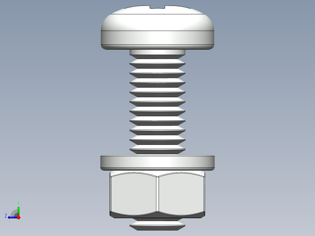 紧固件-M6-1.00 Round Head右视图