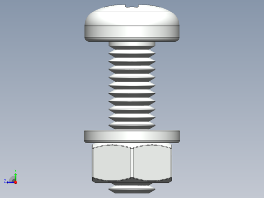 紧固件-M6-1.00 Round Head右视缩略图