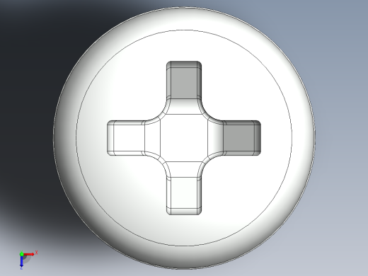 紧固件-M6-1.00 Round Head俯视缩略图