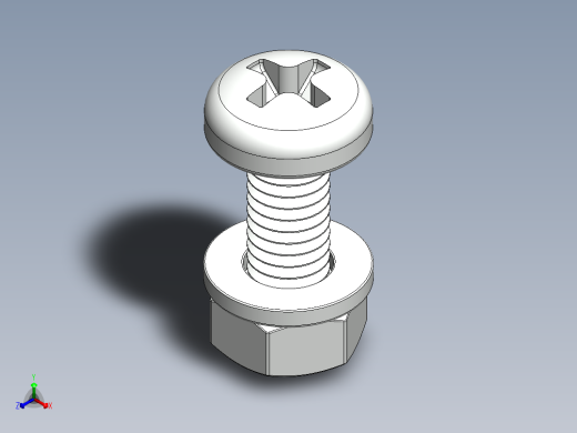 紧固件-M6-1.00 Round Head正等轴测缩略图