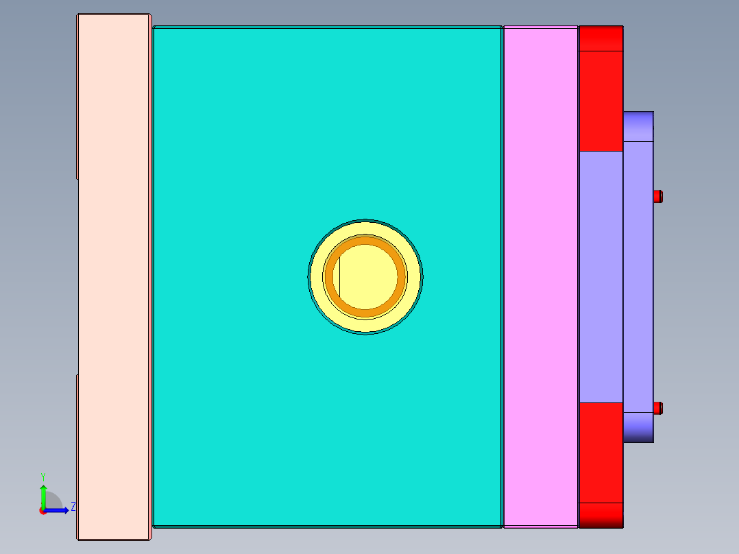 AT1-CNC2笔记本CNC工装夹具三维模型左视图