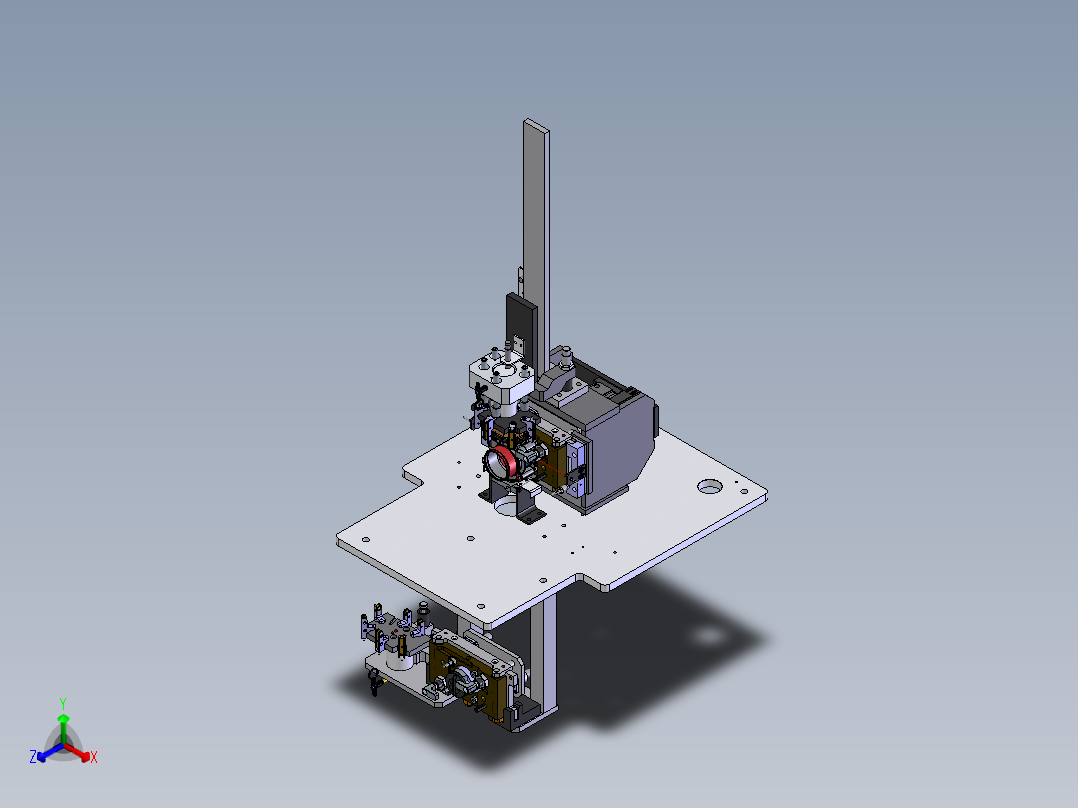 福特间歇式油泵电磁阀端盖压装设备sw14可编辑正等轴测图