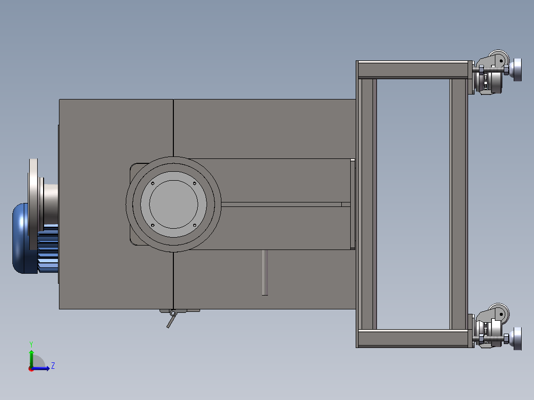 碳酸钙粉体传输搅拌反应器（sw19可编辑+工程图）左视图