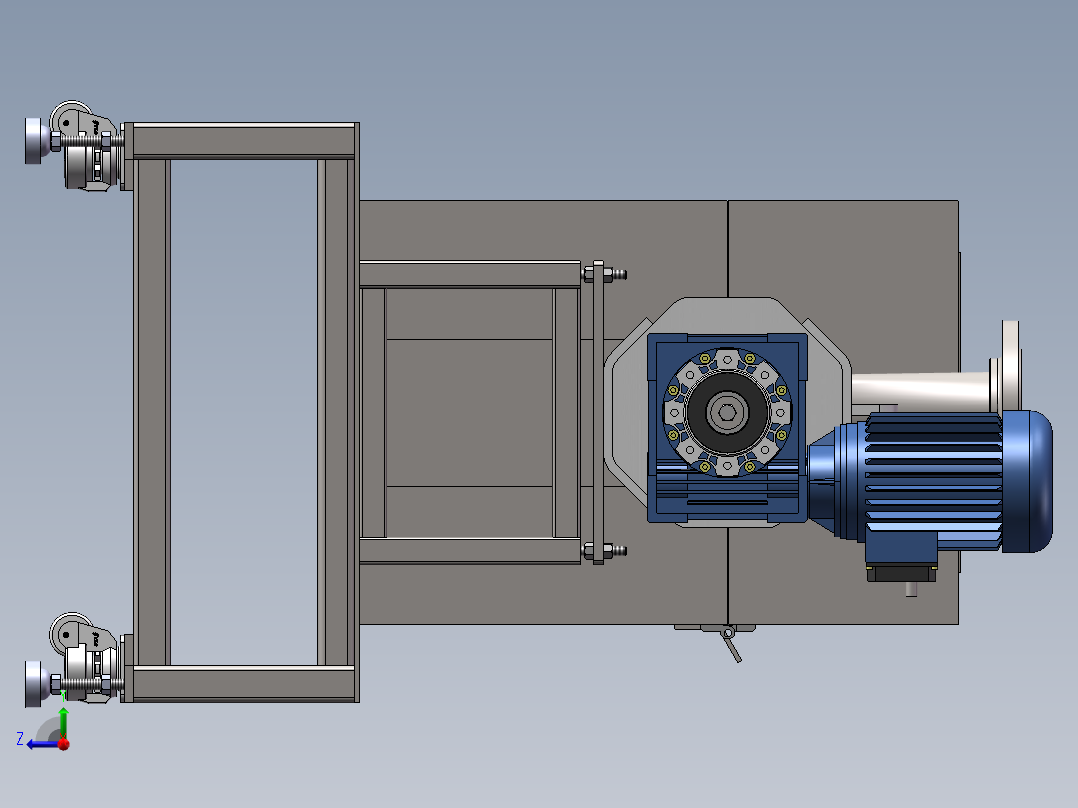 碳酸钙粉体传输搅拌反应器（sw19可编辑+工程图）右视图