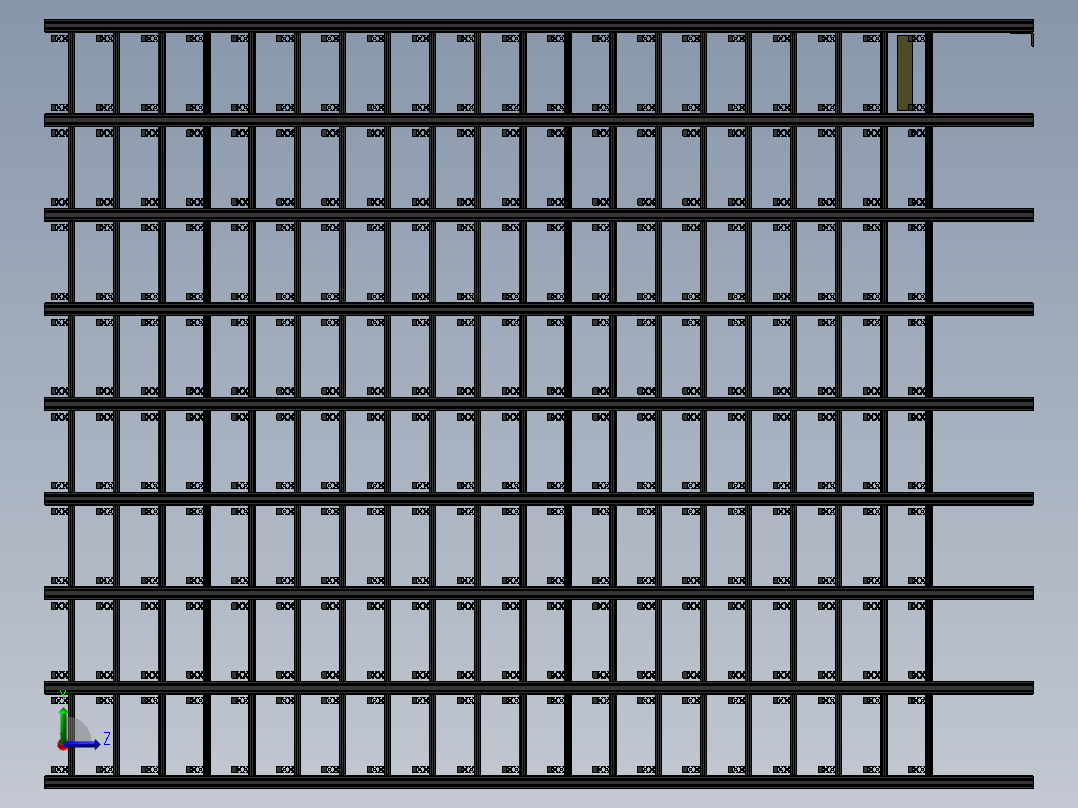 货架、仓储架左视图