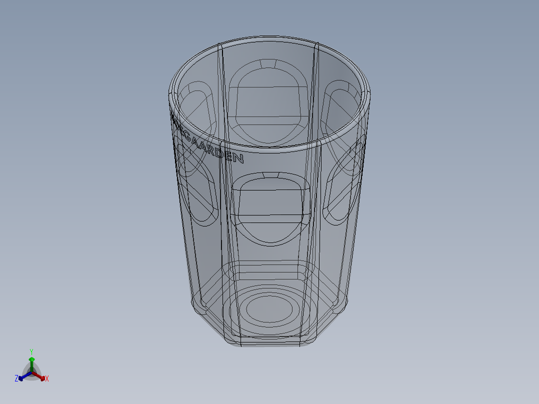 玻璃器子、杯子(21)正等轴测图