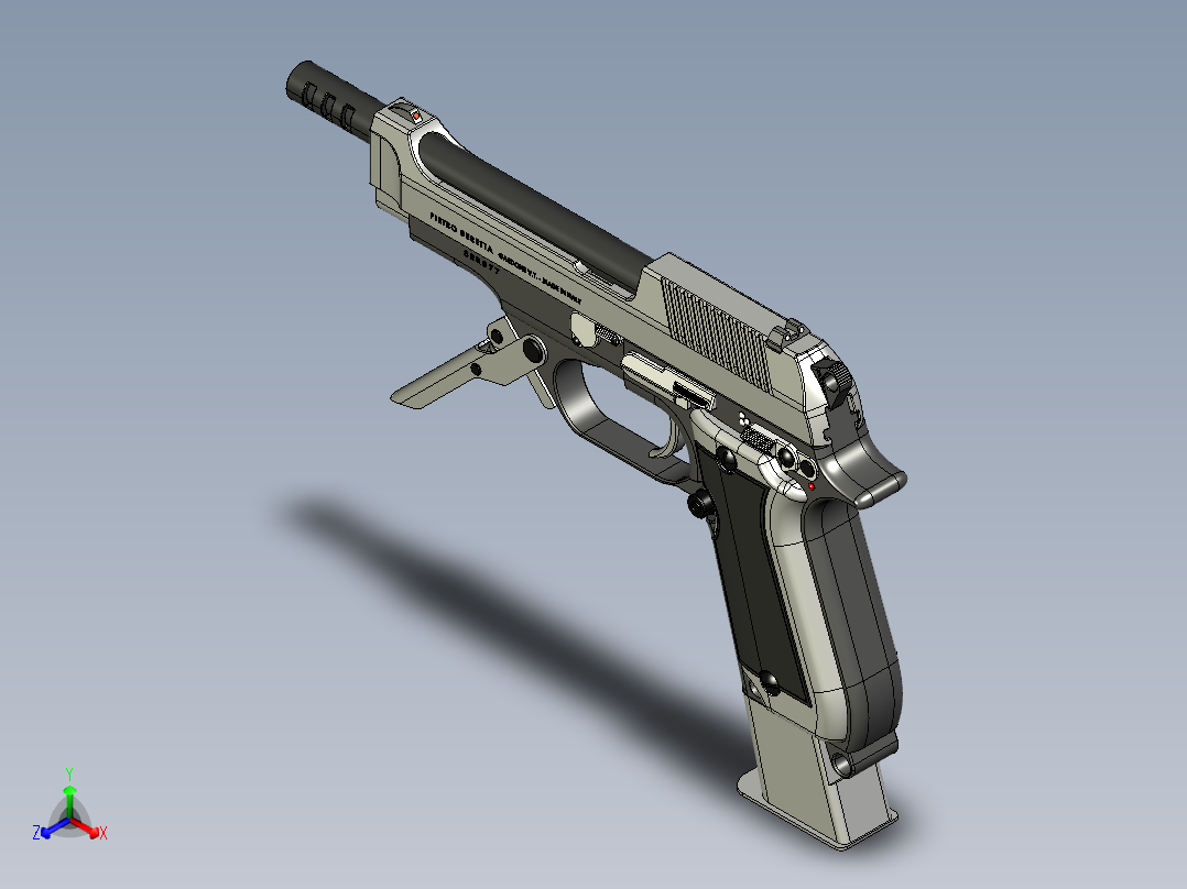 手枪左轮冲锋枪老式狙击步枪设计3D图纸beretta-93r-raffica SW IGS