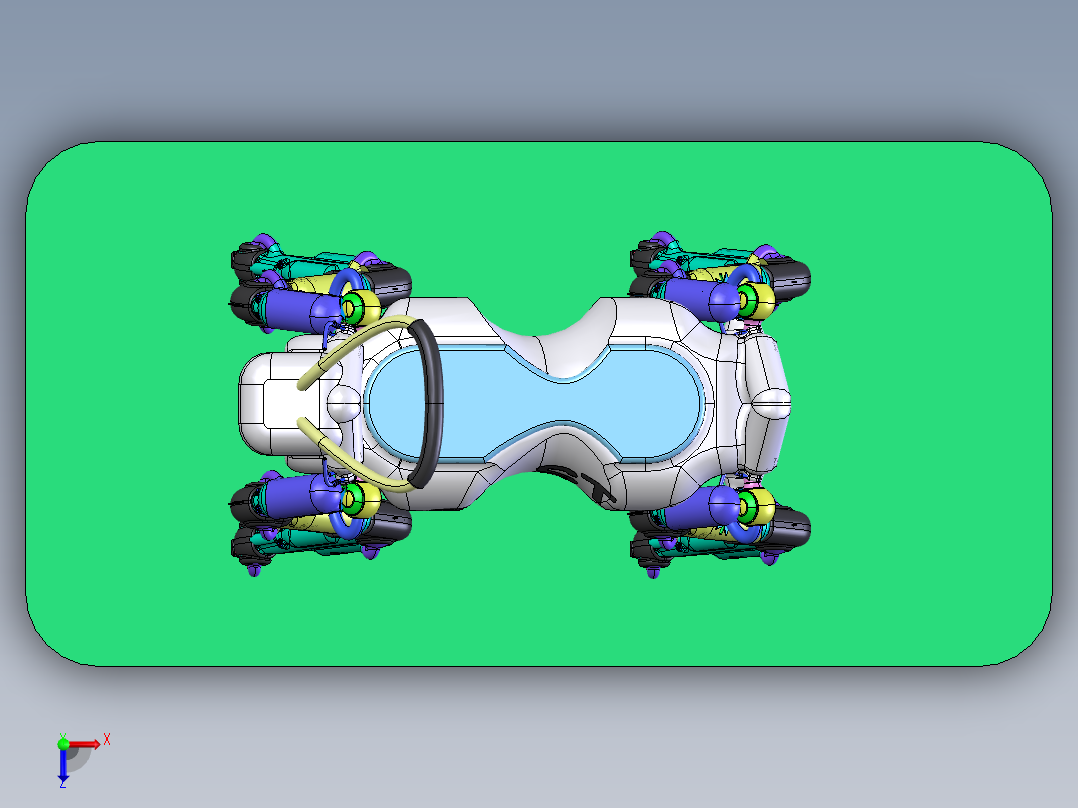 SL_ST载人四足机器狗 STEP格式俯视图