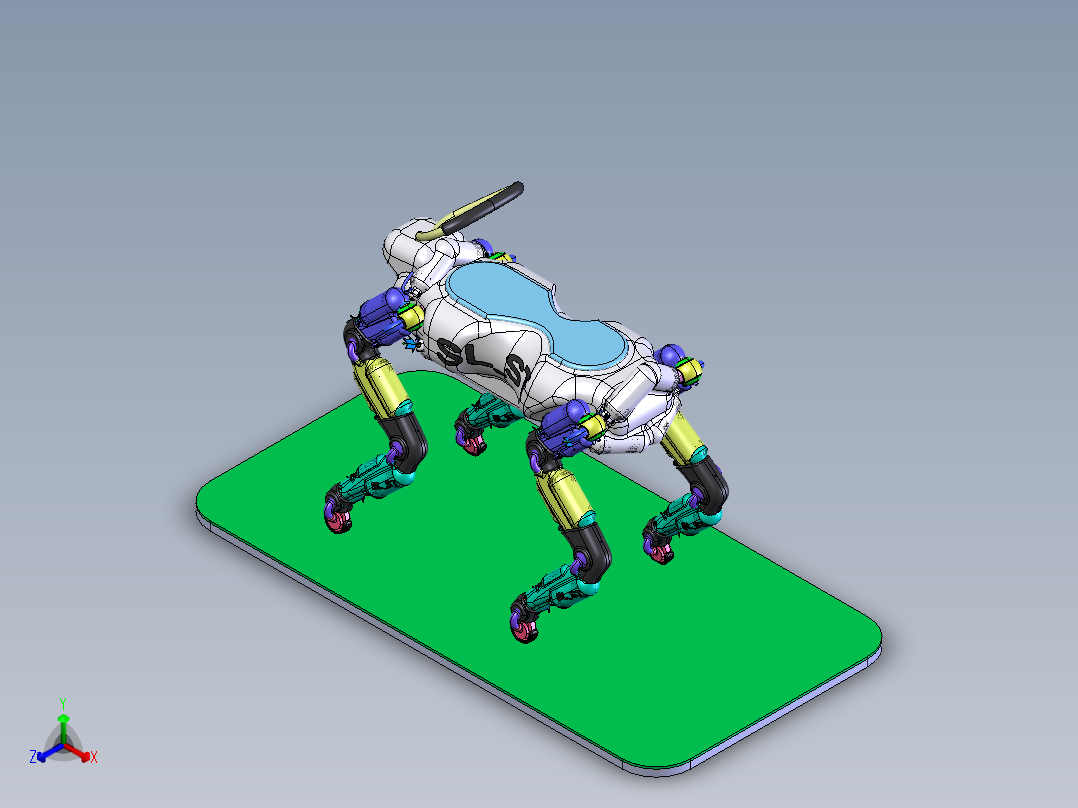 SL_ST载人四足机器狗 STEP格式正等轴测图