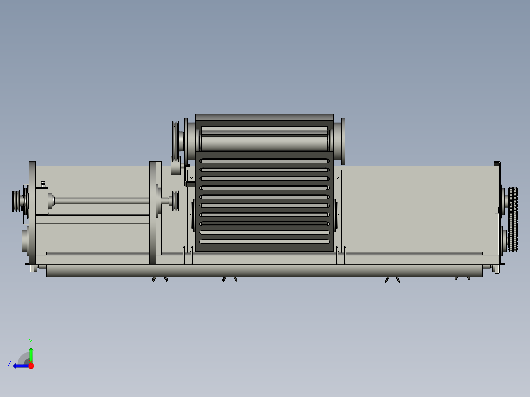 牧草打捆机捡拾输送装置右视图