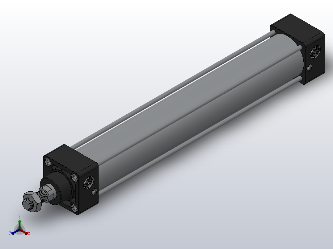 SC气缸SC标准气缸系列SC-40X250-S正等轴测图