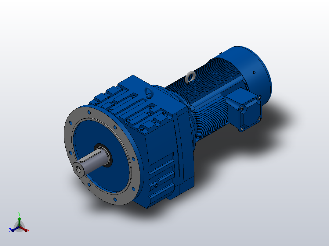 RF107法兰轴伸式安装斜齿轮减速机RF107-Y7.5-4P-132M-M1-0°-Φ350主视图