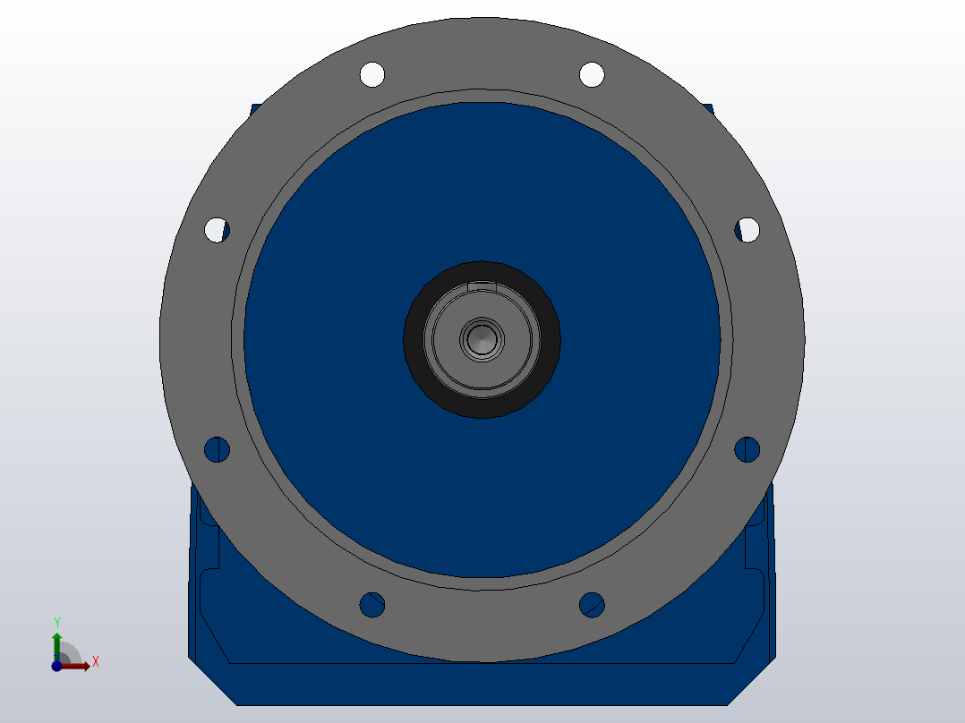 RF107法兰轴伸式安装斜齿轮减速机RF107-Y7.5-4P-132M-M1-0°-Φ350前视图