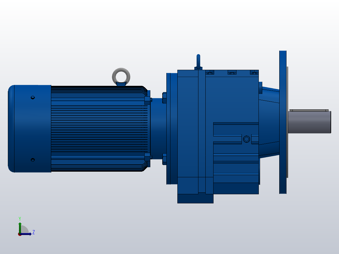 RF107法兰轴伸式安装斜齿轮减速机RF107-Y7.5-4P-132M-M1-0°-Φ350左视图