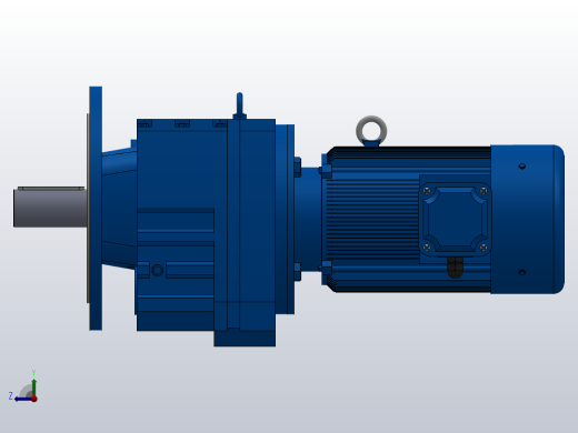 RF107法兰轴伸式安装斜齿轮减速机RF107-Y7.5-4P-132M-M1-0°-Φ350右视缩略图