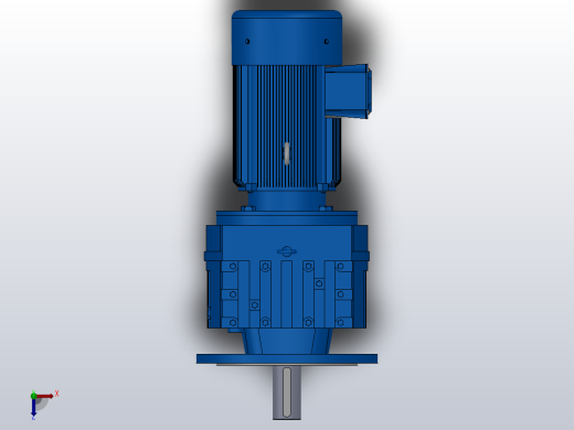 RF107法兰轴伸式安装斜齿轮减速机RF107-Y7.5-4P-132M-M1-0°-Φ350俯视缩略图