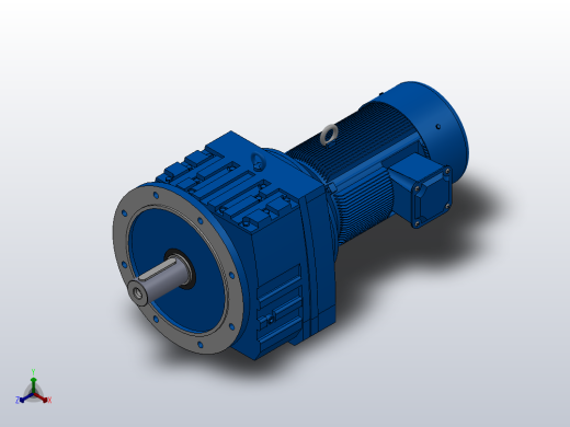 RF107法兰轴伸式安装斜齿轮减速机RF107-Y7.5-4P-132M-M1-0°-Φ350正等轴测缩略图