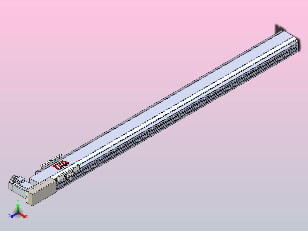 皮带直线轴半封闭可选导轨TPA-HNB-120D-110-L1300-MR-Y-P40-N3主视图