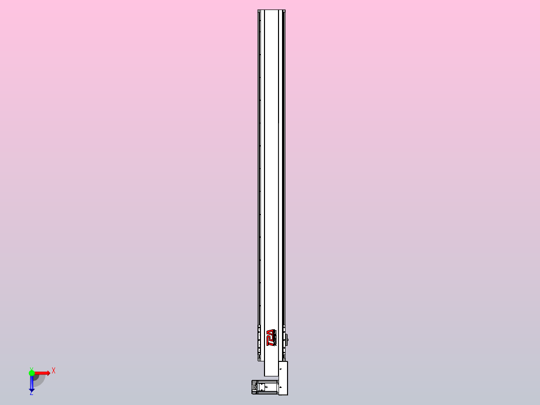 皮带直线轴半封闭可选导轨TPA-HNB-120D-110-L1300-MR-Y-P40-N3俯视图