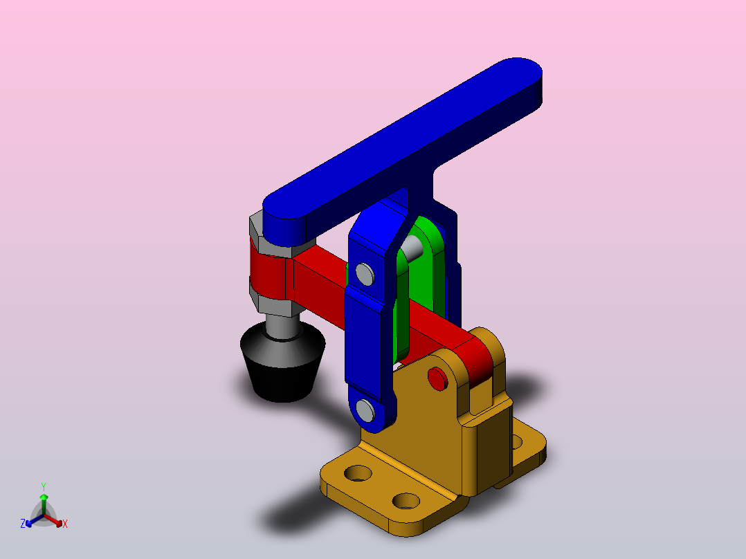 连杆拉扣，夹钳锁扣SW3dPS-70340主视图